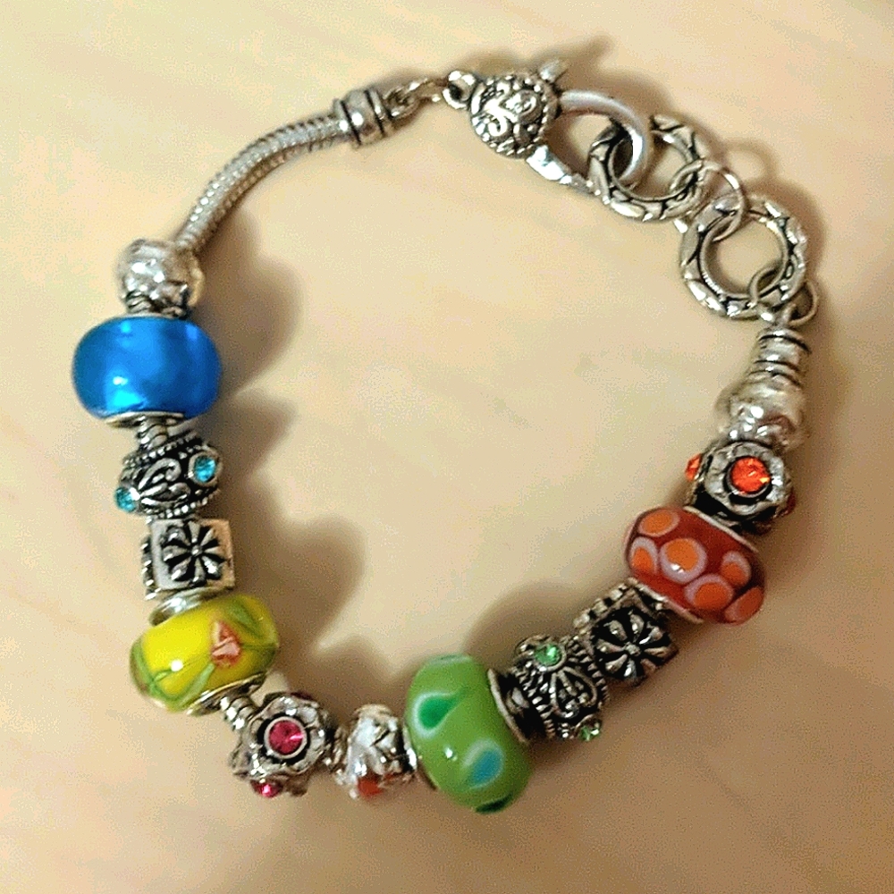Pandora inspired bracelet with charms